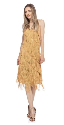 Abito midi con frange - , e