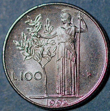 Italy 100 Lire 1992 KM# 96.1
