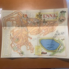 SICILIA ENNA - Illustratore ALDO CIGHERI Autodromo Mappa - Perfetto Depliant