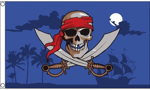 Bandiera pirata notte blu - pirata,