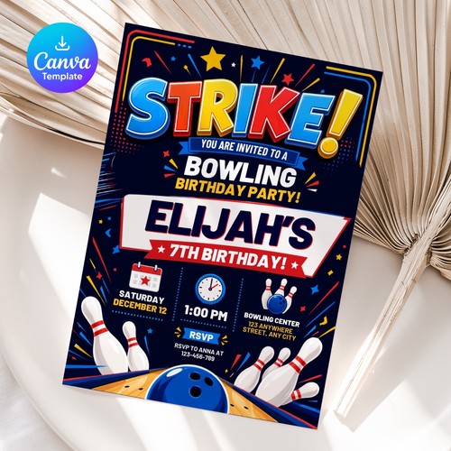 Invito compleanno bowling