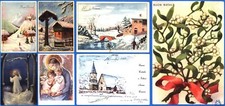 LOTTO 7 CARTOLINE DI BUON NATALE ORIGINALI  DIFFERENTI VIAGGIATE ANNI '30 '50 (7