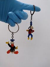 COPPIA Portachiavi Walt Disney anni 70 vintage PAPERINO + PIPPO