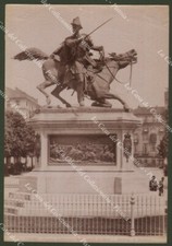TORINO Circa 1880. Piazza Solferino. Monumento al Duca di Genova. Foto originale