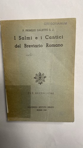 Galetto salmi i cantici - i,