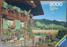 Puzzle Ravensburger 2000 pezzi casale legno in paesaggio montano usato anni 80
