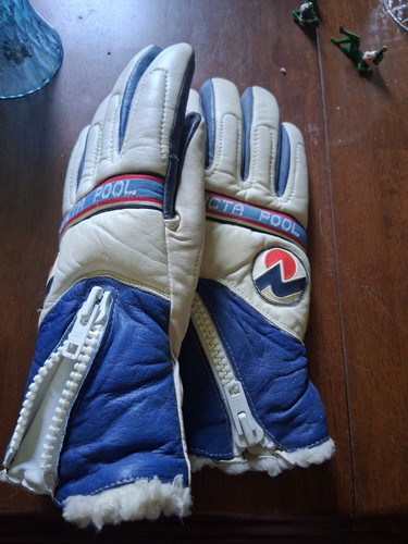 Guanti sci pelle vintage - da,