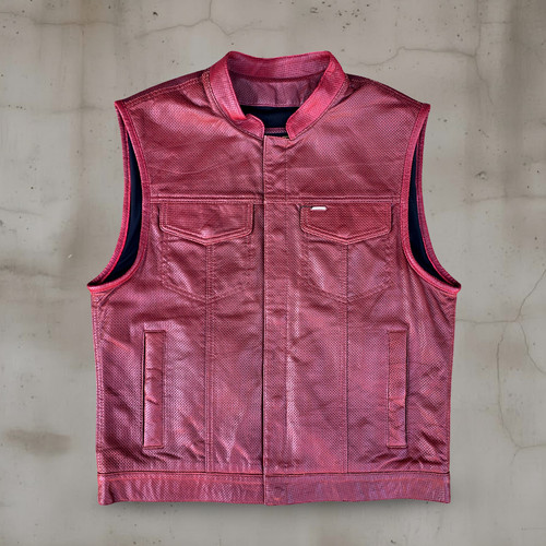Gilet pelle traforata - , estiva