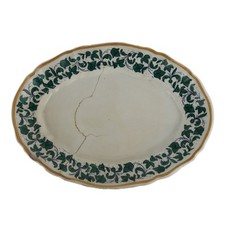 Piatto Ovale Antico Ceramica Richard Decorazioni Italia XIX Secolo Originale