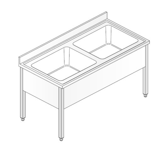 Lavello 140x70x85 acciaio inox