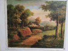 Dipinto paesaggio stile fiammingo Olio su Tela 50x60 CM compreso telaio