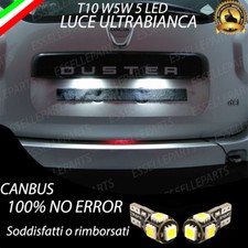 COPPIA LED TARGA DACIA DUSTER CANBUS PLUG AND PLAY 6000K BIANCO 5 LED
