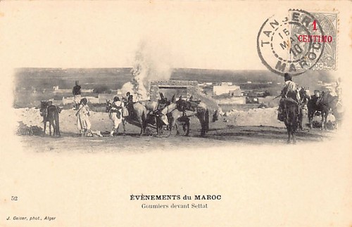 Maroc goumiers devant settat - goumiers,
