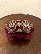 SCATOLINA PORTAGIOIE ESAGONALE ANTICA IN VELLUTO 10 X 6 X 5