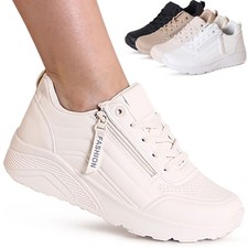 Sneaker Donna Plateau Con Tacco A Cuneo Scarpe Sportive