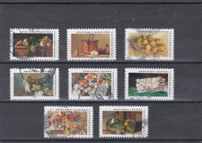 FRANCIA 2023 NATURA MORTA LOTTO DI 8 FRANCOBOLLI ANNULLATI TIMBRI ROTONDI