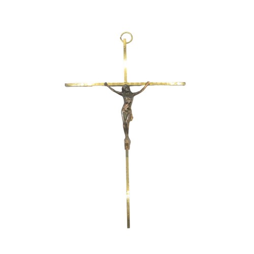 Crocifisso ottone vintage