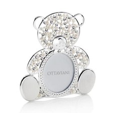 Cornice Portafoto Orsetto OTTAVIANI 70527 in Metallo con Strass e Perle