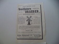 advertising Pubblicità 1913 VENTILATORE DRAEGER