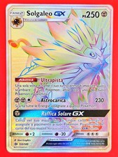 Carta Pokemon Solgaleo Gx Rainbow Full Art - Sole e Luna 155/149 Italiano