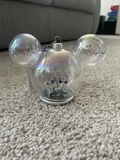 NUOVO ornamento sfera vetro orecchie icona Disney100 - DISNEYLAND con Topolino e Minnie Mouse