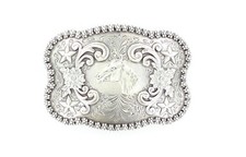 3757607 Fibbia cintura western country cowboy Nocona rettangolare cavallo flower