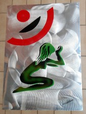 WILLIAM NUZZO QUADRO DIPINTO SMALTI A SPRUZZO ? SU ACCIAIO CM. 70 X 50