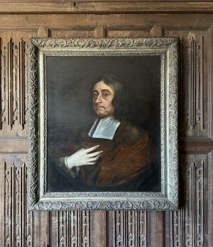 Grande antico dipinto ritratto