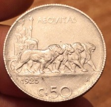 50 Centesimi 1925 Leoni
