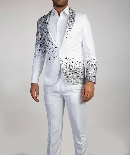 Tuta uomo bianca - , strass