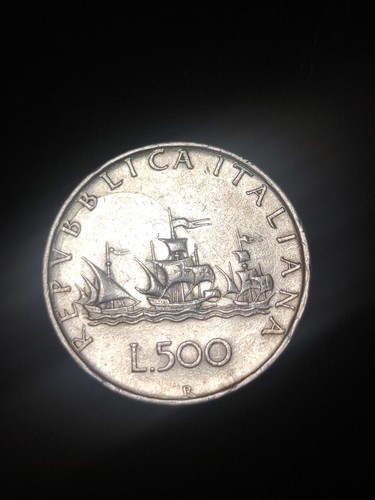 Moneta argento 500 lire - moneta,