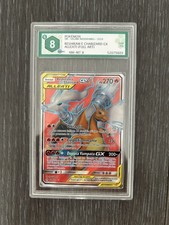 POKEMON GRAAD 8 RESHIRAM e CHARIZARD GX 194/214 FULL ART UNBROKEN BONDS ITA 2019