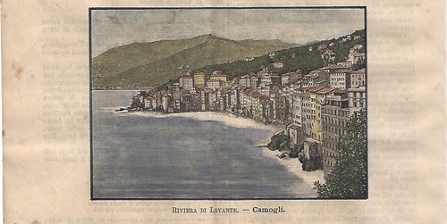 Stampa antica camogli veduta - camogli,