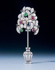 Spilla jabot bouquet di fiori
