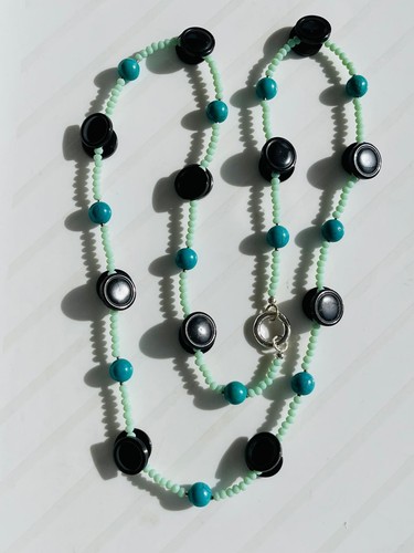 Collana bottoni corno - collana,