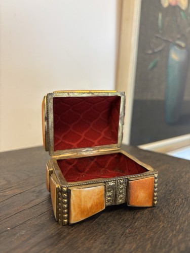Antico portagioie ottone - , e