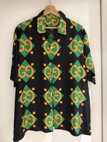 Gucci camicia seta diamond - camicia, gg