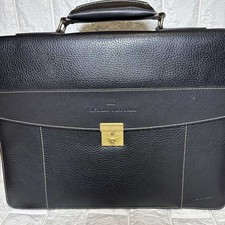 VALENTINO Borsa Business Valigetta A4 Logo Pelle Nero Uomo USATA DAL GIAPPONE