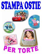 Cialda Ostia per torta personalizzata con foto e scritta per torte A4