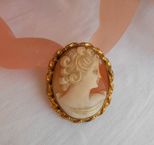 CAMMEO SPILLA E CIONDOLO VINTAGE MARCATO V/20 12 K G.F.