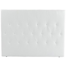 HOMCOM Testata Letto Matrimoniale Imbottita con Design a Bottoni Bianco