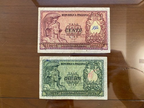 Lotto banconote lire - lire, 100