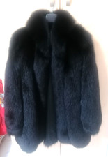 Giacca Pelliccia Di Visone donna con tasche nera usata ma tenuta bene TG 48