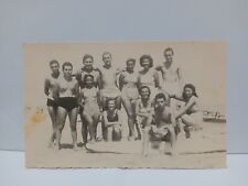 Riviera Adriatica foto di gruppo al mare con moscone anni '40 foto vernacolare