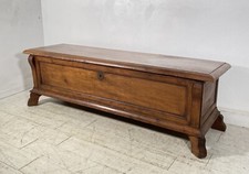 ANTICA CASSAPANCA 1800 LEGNO NOCE MASSELLO EPOCA PANCA BAULE 165X49 FORZIERE OLD