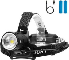 FARETTO FRONTALE YVKVO 15000 LUMEN XHP50 IMPERMEABILE PER SPORT ALL'APERTO