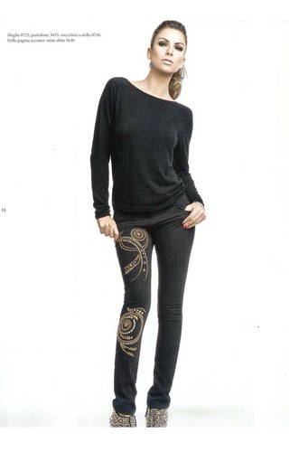 Pantalone nero con - , borchie