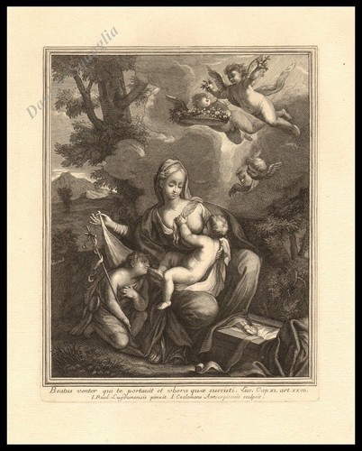 Stampa originale 1700 - 1700, madonna