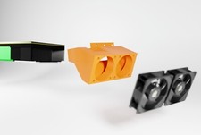 NVIDIA Tesla K80 P40 M40 Axial Fan Shroud Duct Dual 40mm Fan Adattatore Ventole