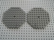 Lego 2x Piastra 89523 Nuovo Grigio Scuro 10x10 Ottagono 5887 7066 4867 4842